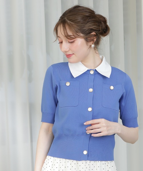 「ASTORIA ODIER」 ニットカーディガン MEDIUM ネイビー レディース_画像7