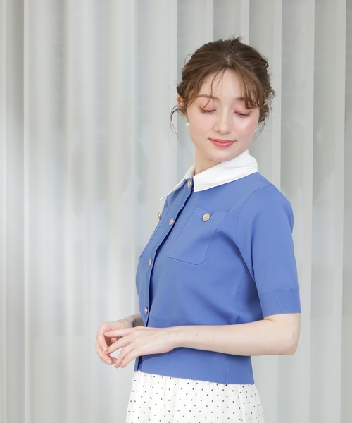 「ASTORIA ODIER」 ニットカーディガン MEDIUM ネイビー レディース_画像8