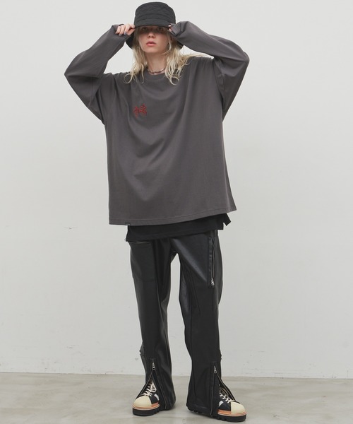 「AIVER」 長袖Tシャツ LARGE ブラック メンズ_画像6