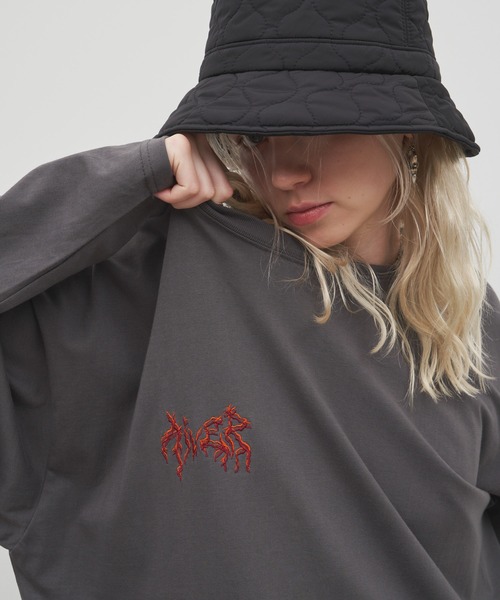 「AIVER」 長袖Tシャツ LARGE ブラック メンズ_画像9