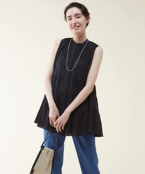 シャツ ブラウス martinique/ティアードノースリーブブラウス 