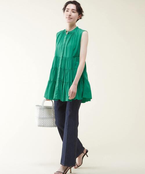 シャツ ブラウス martinique/ティアードノースリーブブラウス 