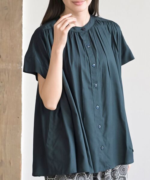 r・p・s（アールピーエス） ブラウス シャツ レーヨンバンドカラー 
