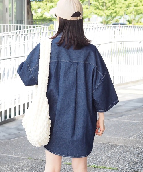 tiptop（ティップトップ） ブラウス シャツ デニム半袖BIGシャツ