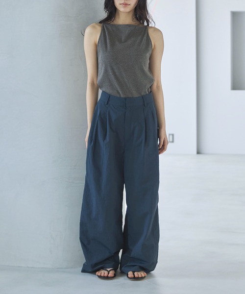 FASHIRU ポロ＋ワイドパンツ2点セット 新品タグ付き feepur パンツ タフタツータックワイドパンツ レディース