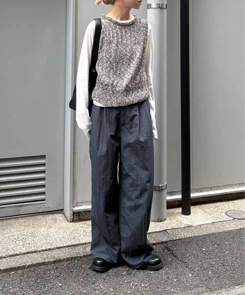 feepur（フェピュール） パンツ タフタツータックワイドパンツ