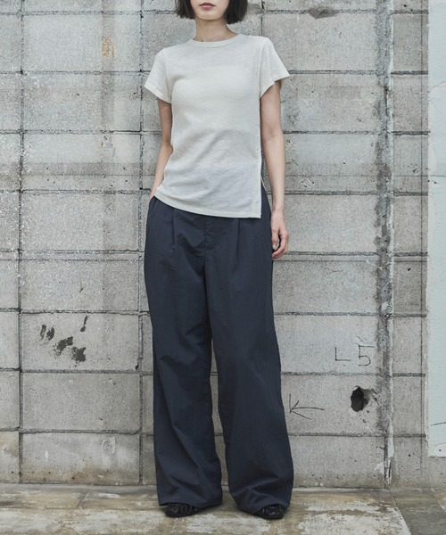 feepur（フェピュール） ワイドパンツ パンツ タフタツータックワイド