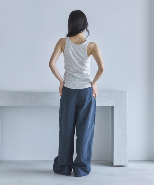 feepur パンツ タフタツータックワイドパンツ レディース