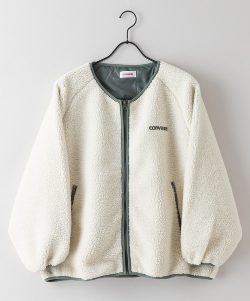 ニット セーター 「CONVERSE/コンバース」　シープボア袖ボリュームシャツ レディース CONVERSE ニット セーター 「CONVERSE/コンバース」 シープボア