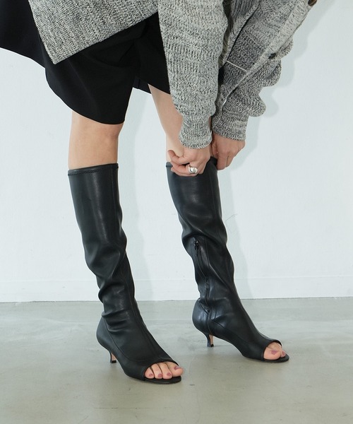 CLANE 新品　ブーツ CLANE（クラネ） ブーツ STRETCH OPEN TOE BOOTS レディース