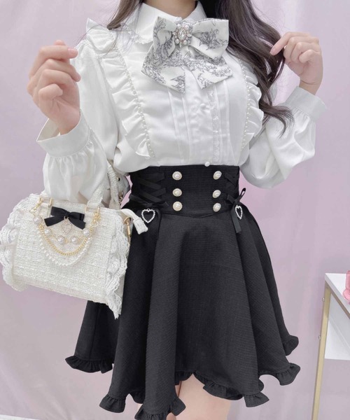 プチリボンヨークフレア半袖ブラウス（シャツ/ブラウス）｜ROJITA