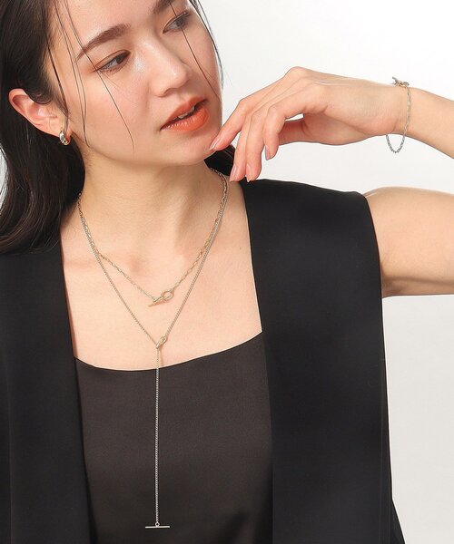 COCOSHNIK ブレスレット K10ロングハーフラウンドダブルマンテル 