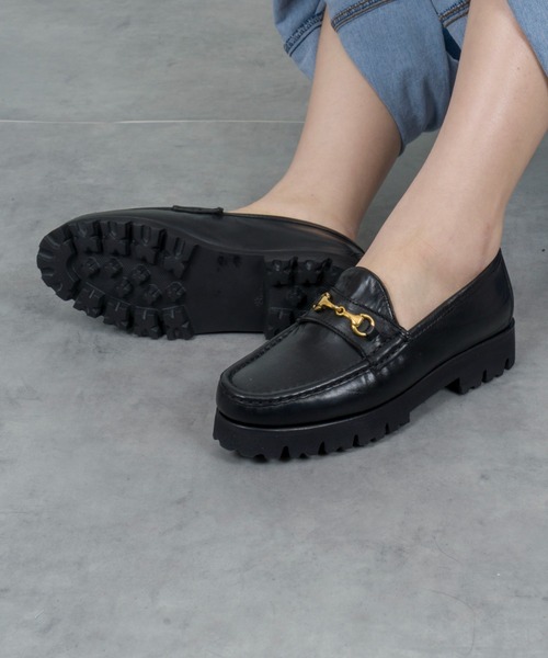 【美品】D. Lepori ビットローファー 美品 D.LEPORI ビットローファー 厚底 レザー ブラック 38.5