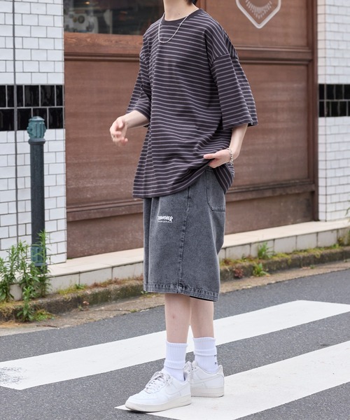 20ss アンダーカバー コットンカツラギフライトパンツ 3 ボンテージ Dカン THRASHER（スラッシャー） ハーフパンツ ジーンズ 短パン 「THRASHER