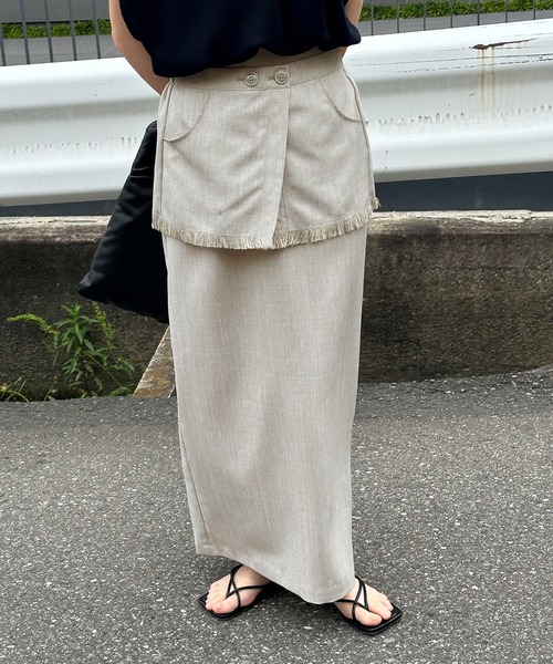 【期間限定値下げ】deux chiens chika アンティークリネンスカート select MOCA（セレクトモカ） ロング スカート リネンライク3way