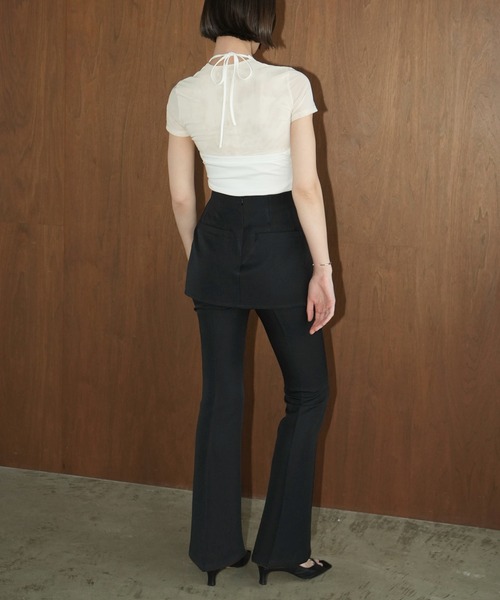 クラネ CLANE PANTS LAYERED YAK MINISKIRT CLANE（クラネ） パンツ ZIP SKIRT LAYERED FLARE PANTS レディース