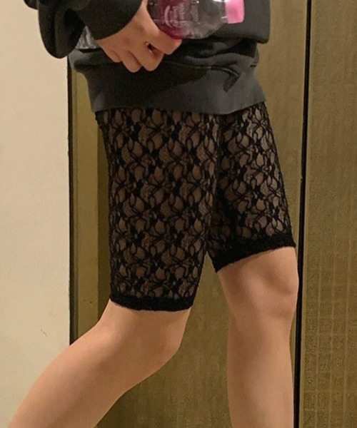 lace half pants レース パンツ lace half biker pants レディース : ZOZOTOWN Yahoo!店