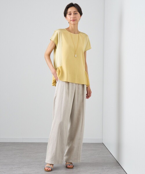 ANAYI（アナイ） tシャツ 布帛コンビフリルヘム プルオーバー 