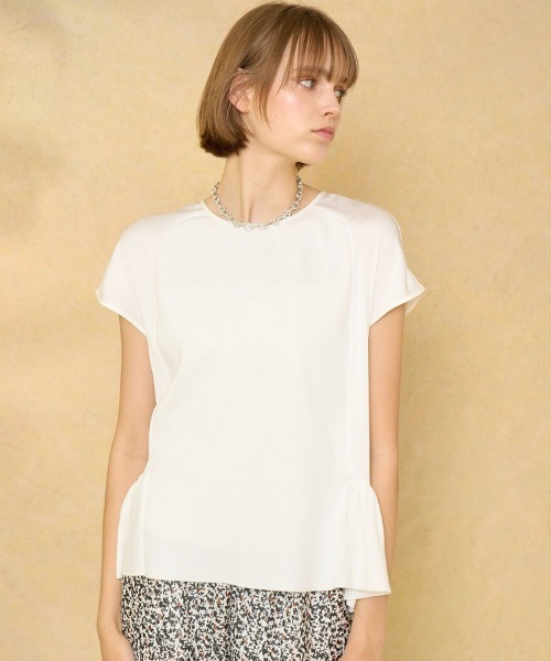 ANAYI（アナイ） tシャツ 布帛コンビフリルヘム プルオーバー 