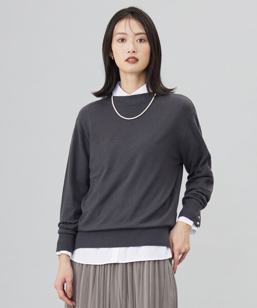 ニット セーター 「洗える」SOFT TOUCH WOOL 立ち襟 ニット レディース