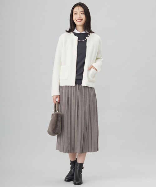 ニット セーター 「洗える」SOFT TOUCH WOOL 立ち襟 レディース