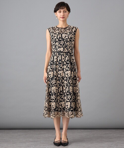 ANAYI（アナイ） ドレス ホップフラワーレースフレアワンピース