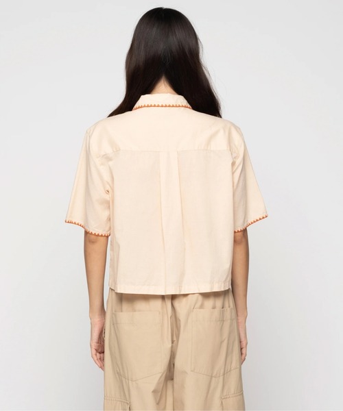 ブラウス シャツ TURN BACK/ロキシーショート丈半袖シャツ レディース ROXY ブラウス シャツ TURN BACK/ロキシーショート丈半袖シャツ