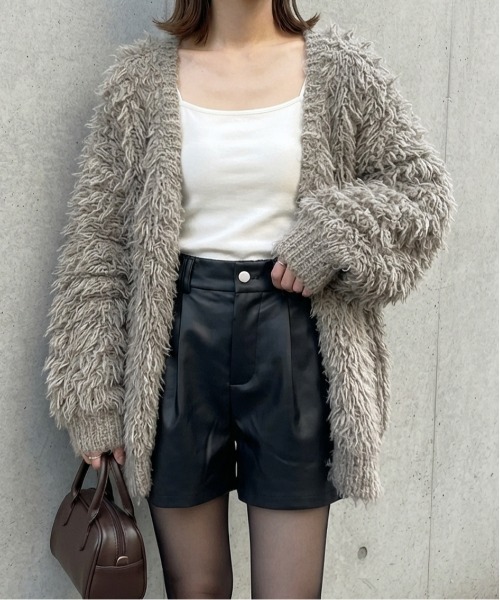 パンツ 合成皮革レザータックショートパンツ レディース : ZOZOTOWN