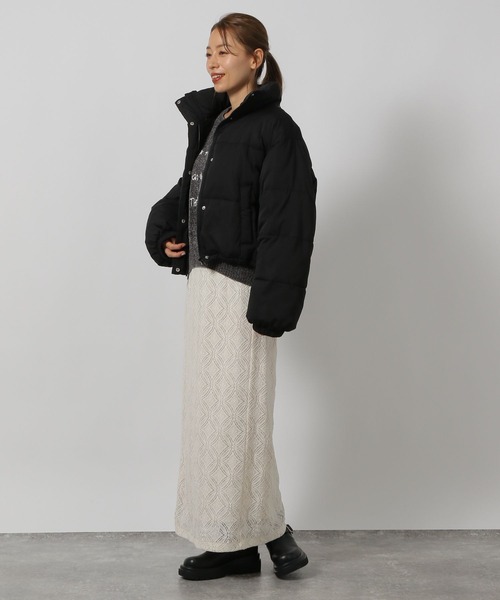ニット セーター MIXモールニットプルオーバー レディース LAKOLE ニット セーター 刺繍ロゴモールニットプルオーバー