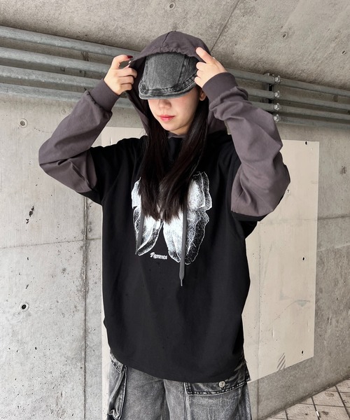 tシャツ バタフライフードロンT レディース メンズ : ZOZOTOWN
