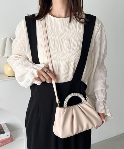 CLEA ハンドバッグ パールハンドルミニパーティーバッグ : ZOZOTOWN