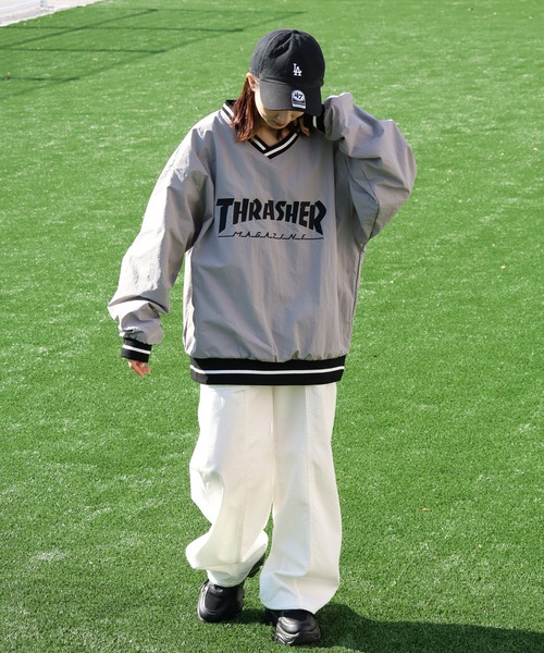 thrasher ナイロン プルオーバー ライトグレー thrasher ナイロン プルオーバー ライトグレー - メルカリ