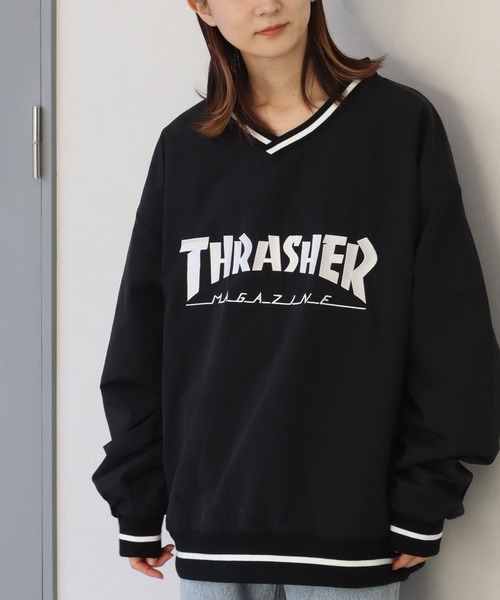 thrasher ナイロン プルオーバー ライトグレー THRASHER ナイロンジャケット 「THRASHER/スラッシャー