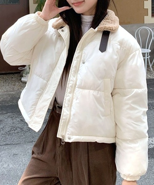 Riff（リフ） ダウンコート ダウンジャケット 襟ボアショート中綿