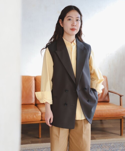 B：MING by BEAMS ベスト ジレ SIMPLE YET トロピカル ダブル