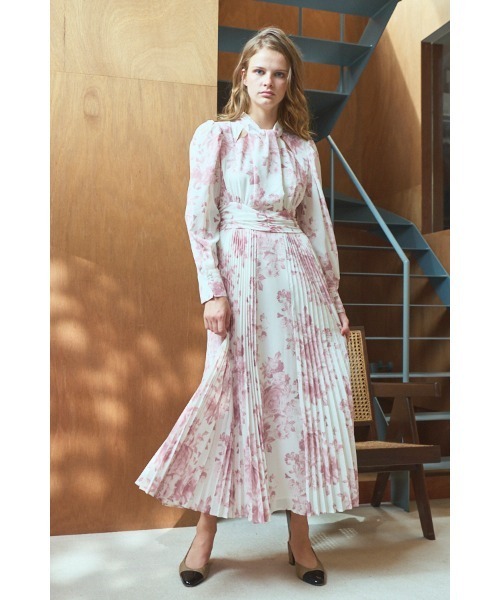 Estella.K ワンピース Abby Dress クロスネックタイドットドレス