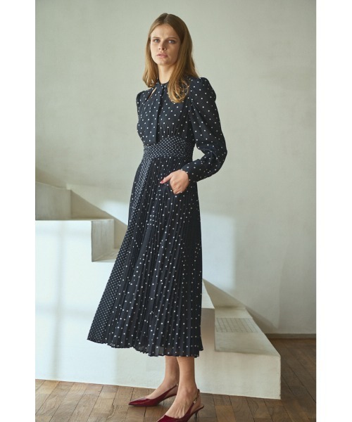 【正規品】Estella.K クロスネックタイ フラワー ドレス ERADIE Estella.K ワンピース Abby Dress クロスネックタイドットドレス