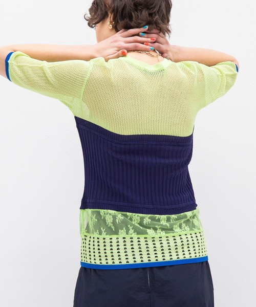 AULA AILA ニット セーター メッシュベアトップコンビネーションニット