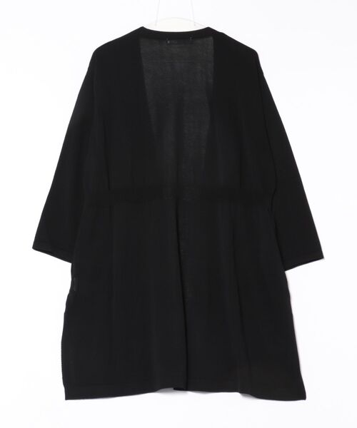 muse(ミューズ) カーディガン レディース美品  - 黒 ロング丈/スリット アミュレット Amulet きれいめ薄手ロング丈カーディガン カジュアル