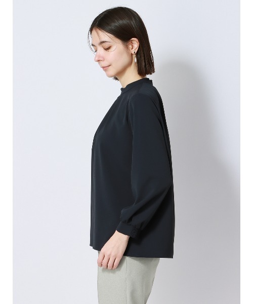 ブラウス シャツ パールネックレス2WAYブラウス 8分袖 ウォッシャブル ジョーゼット レディース ブラウス シャツ パールネックレス2WAYブラウス 8分袖