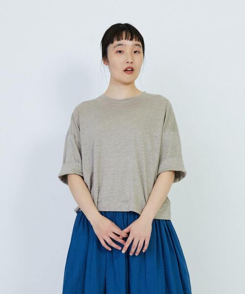 福袋安いいね半額ストア LOISIR ブラウス シャツ リネン天竺ショートTシャツ レディース トップス