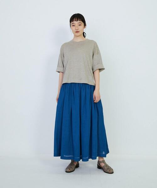 LOISIR ブラウス シャツ リネンフリルカラーブラウス レディース