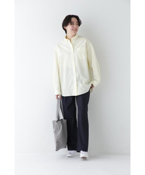 ワイドパンツ パンツ 「4サイズ展開」Ｐレーヨン麻ポプリンマーベルトセミワイドパンツ レディースの画像