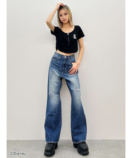 GYDA tシャツ Mickey Mouse / フロントZIPワッフルトップス