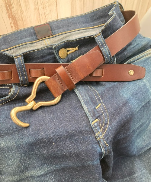 Lee（リー） ベルト 30mm レザーフックベルト/ピックベルト メンズ