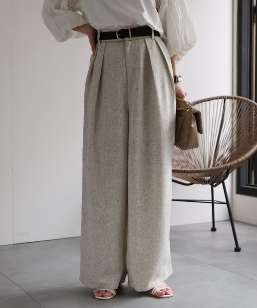 SHE TOKYO Fredグレー ワイドパンツ プリーツ入り SHE TOKYO Fredグレー ワイドパンツ プリーツ入り SHE TOKYO