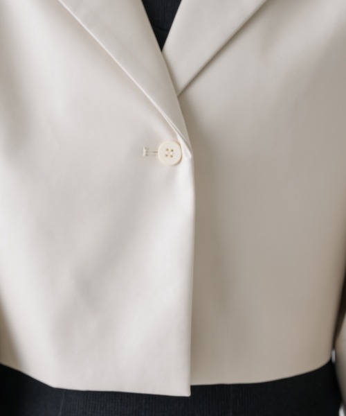 「NEUNA」 ノーカラージャケット FREE アイボリー レディース_画像2