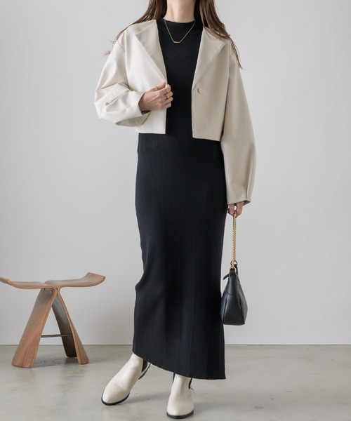 「NEUNA」 ノーカラージャケット FREE アイボリー レディース_画像7