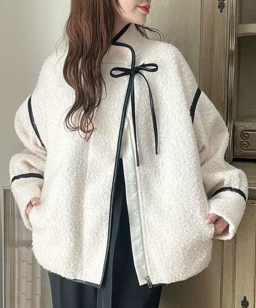 「Meiru」 ブルゾン SMALL アイボリー レディース_画像4