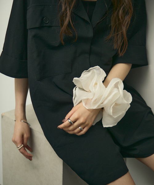 シュシュ Organdie Big Frilled Scrunchie / オーガンジービッグ